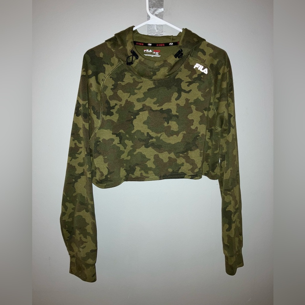 In Excellent Condition! FILA Camo Crop Hoodie